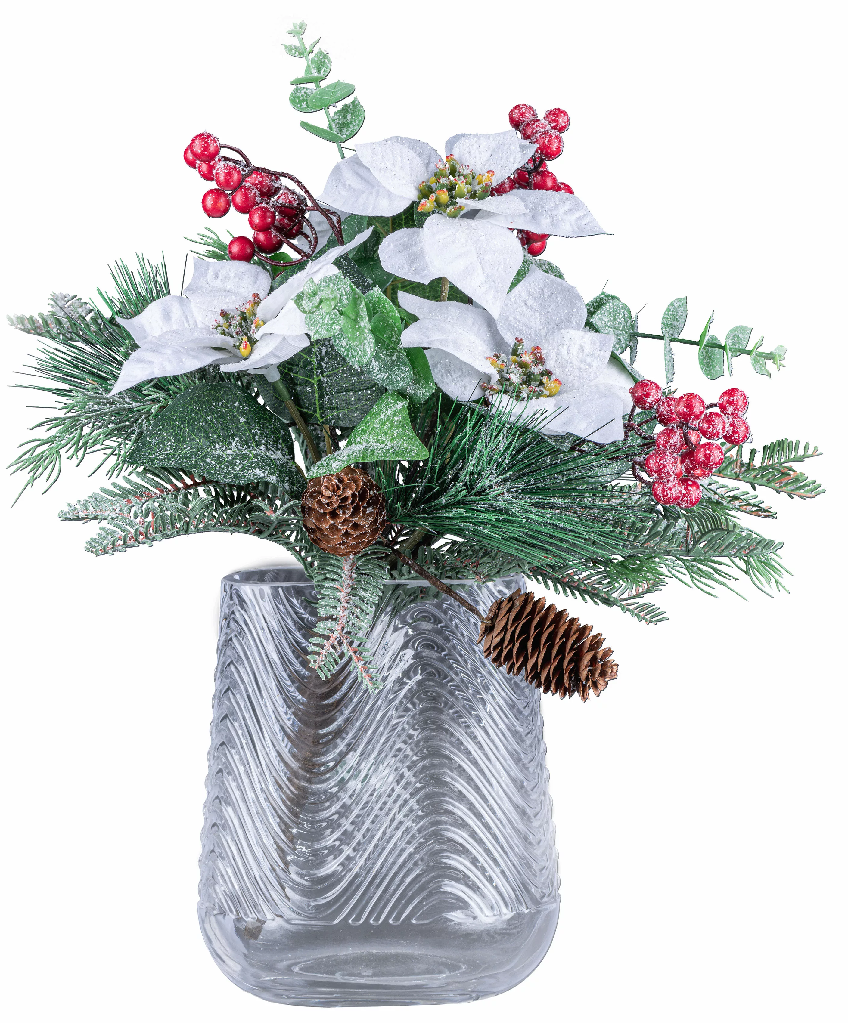 Creativ deco Dekovase »Weihnachtsdeko«, (Set, 2 St., 1 Vase, 1 Bouquet), mi günstig online kaufen