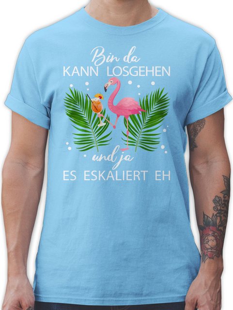 Shirtracer T-Shirt Bin da kann losgehen und ja es eskaliert eh - Flamingo K günstig online kaufen