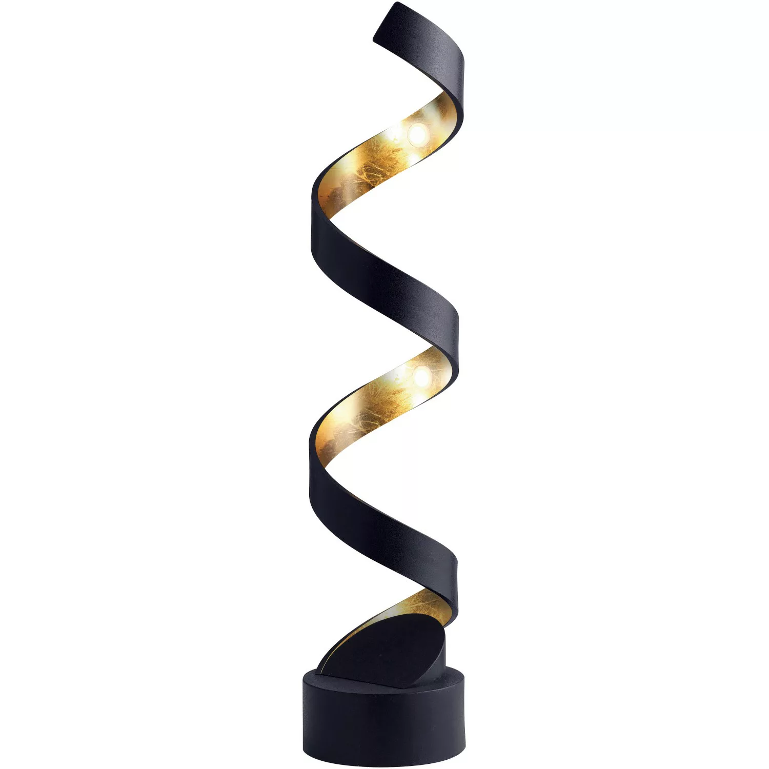 LED-Tischleuchte Helix, Höhe 66 cm, schwarz-gold günstig online kaufen