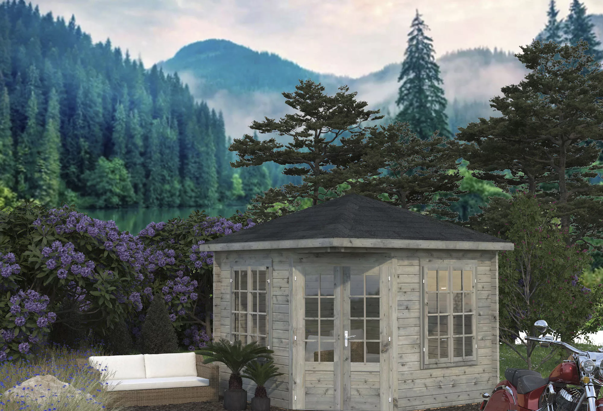 Palmako Gartenhaus "Pavillon Melanie", grau günstig online kaufen