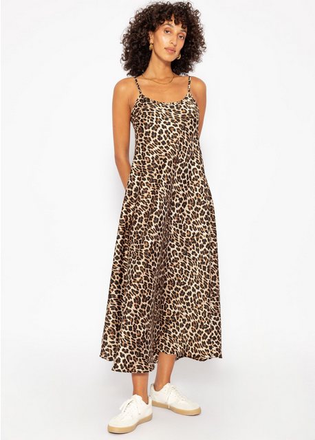 SASSYCLASSY Minikleid Elegantes Midi-Kleid für Damen im Animal-Print Braune günstig online kaufen