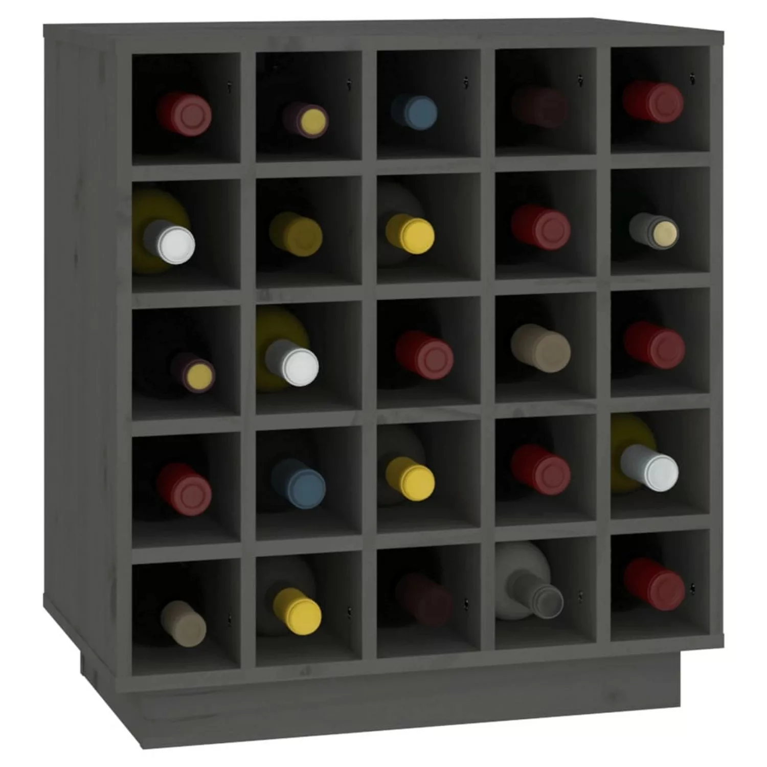 Vidaxl Weinregal Grau 55,5x34x61 Cm Massivholz Kiefer günstig online kaufen