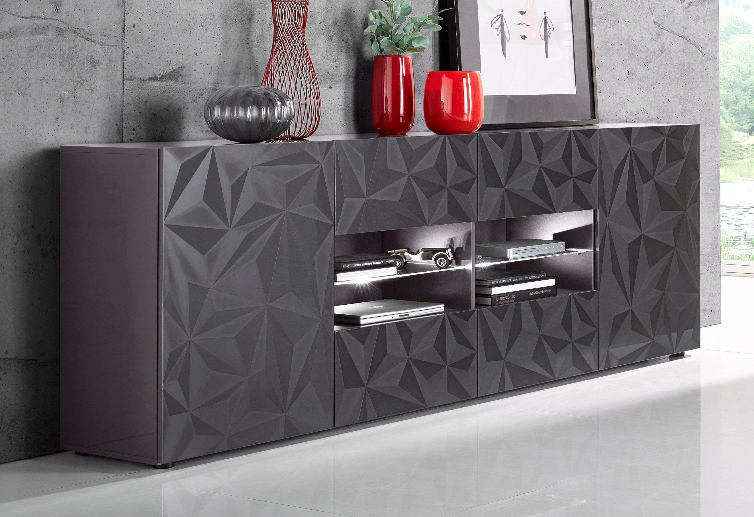 INOSIGN Sideboard "Prisma Breite 241, Kommode 2 Türen, 4 Schubkästen, Anric günstig online kaufen