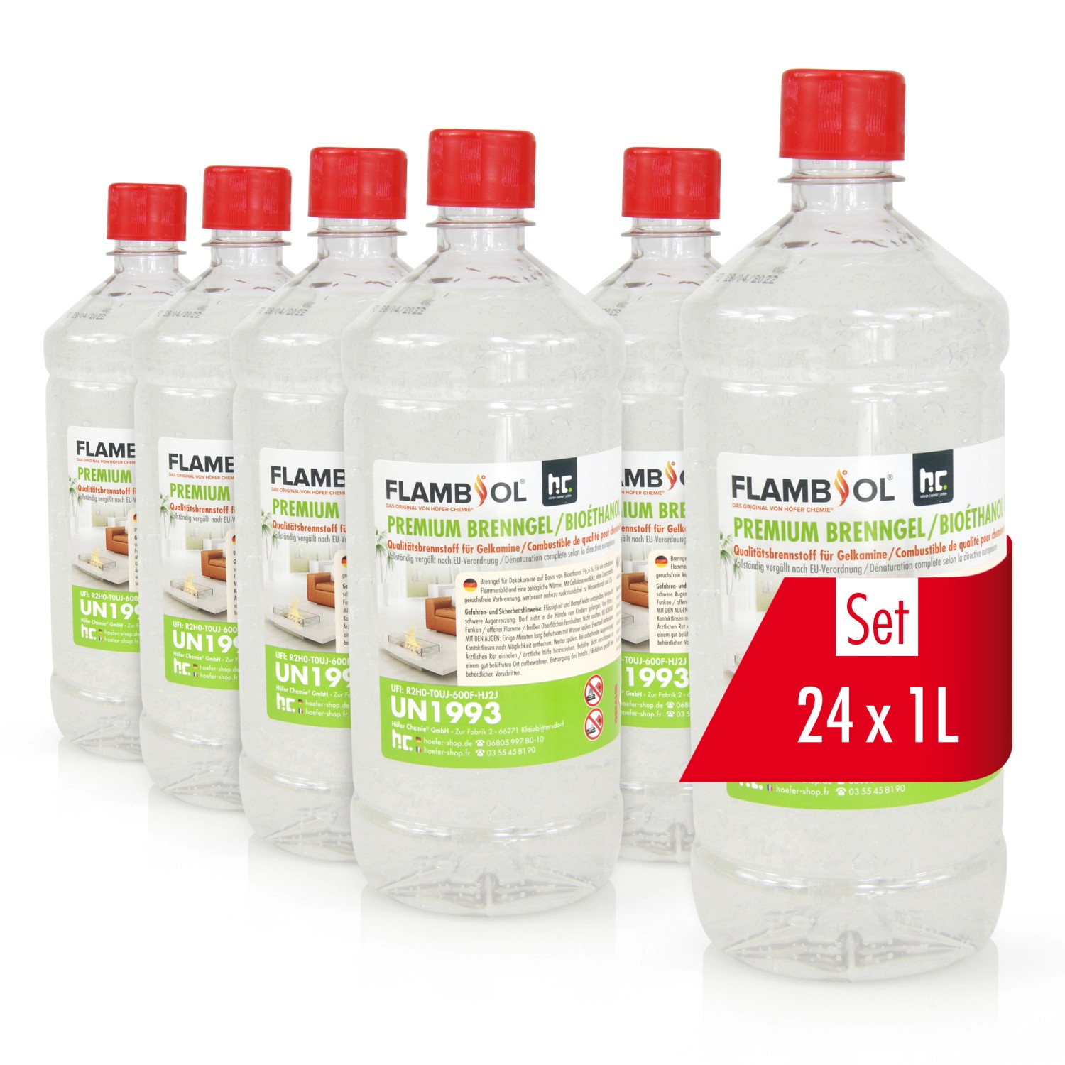 Flambiol Premium Brenngel 24 x 1l günstig online kaufen