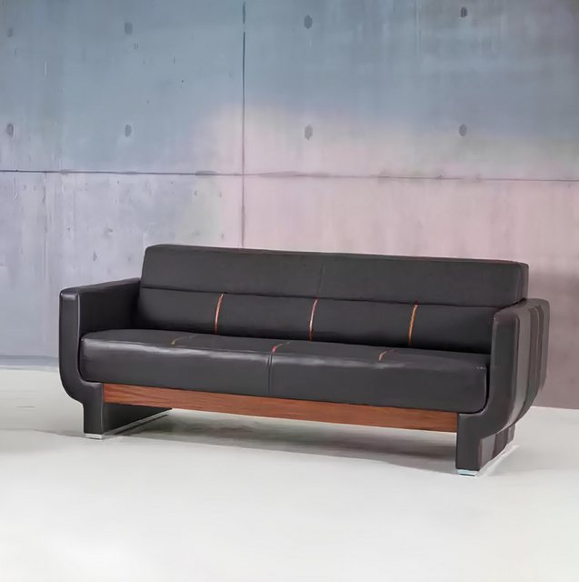 Xlmoebel Sofa Moderne Ledercouch für drei Personen in Schwarz für die, Herg günstig online kaufen