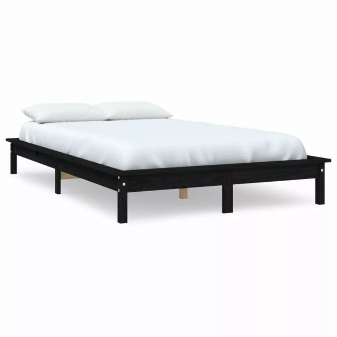 furnicato Bett Massivholzbett Schwarz 120x200 cm Kiefer günstig online kaufen