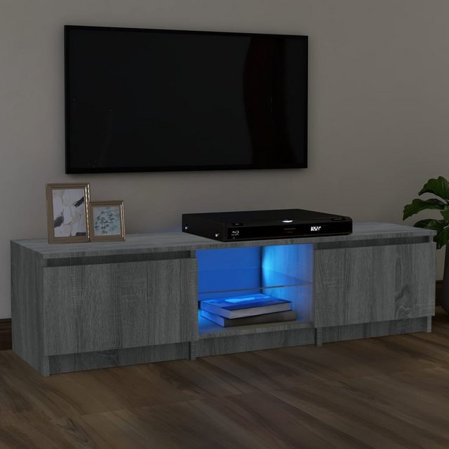 vidaXL TV-Schrank TV-Schrank mit LED-Leuchten Grau Sonoma 140x40x35,5 cm günstig online kaufen