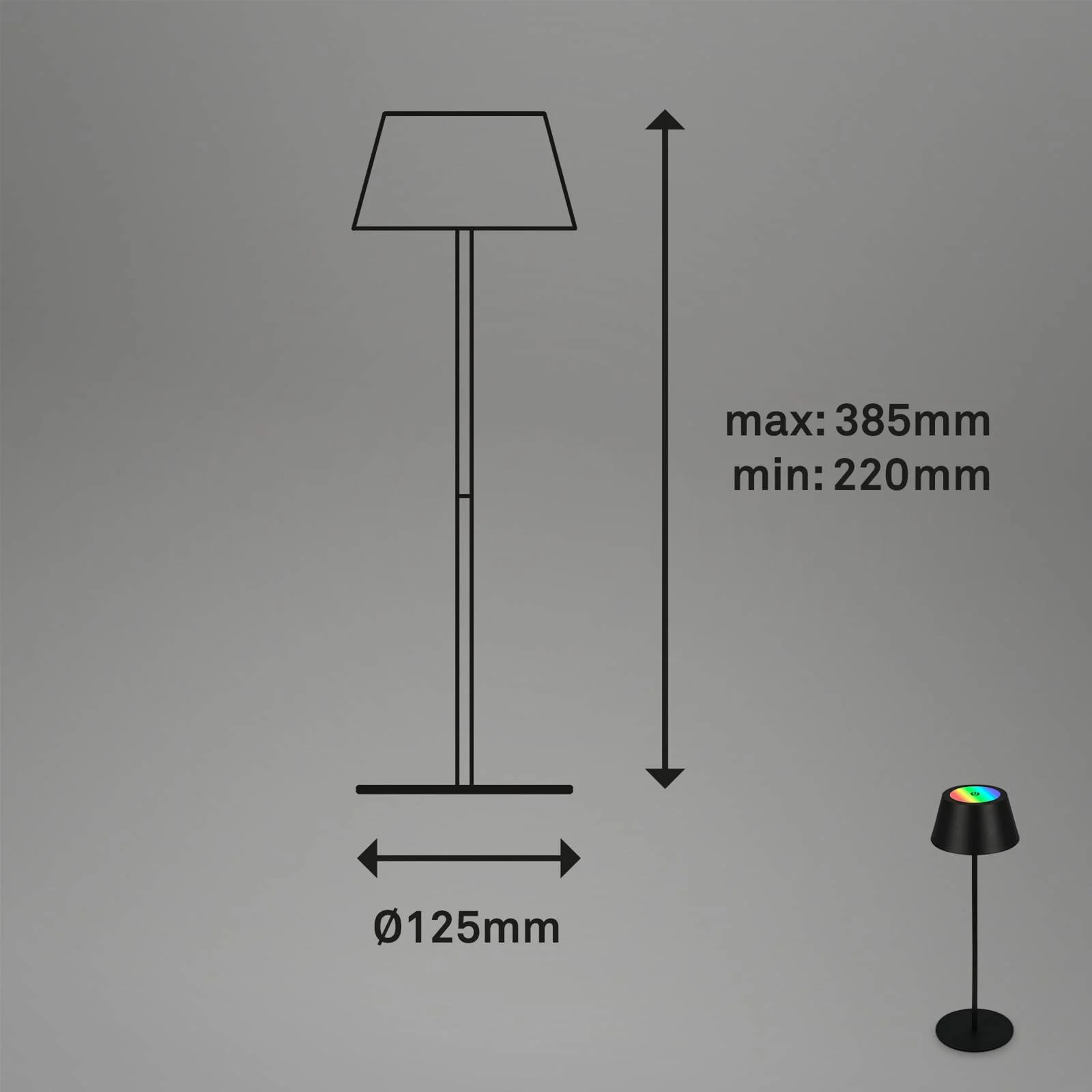 Brilo RGB Akku-Tischleuchte Schwarz 2,6W günstig online kaufen