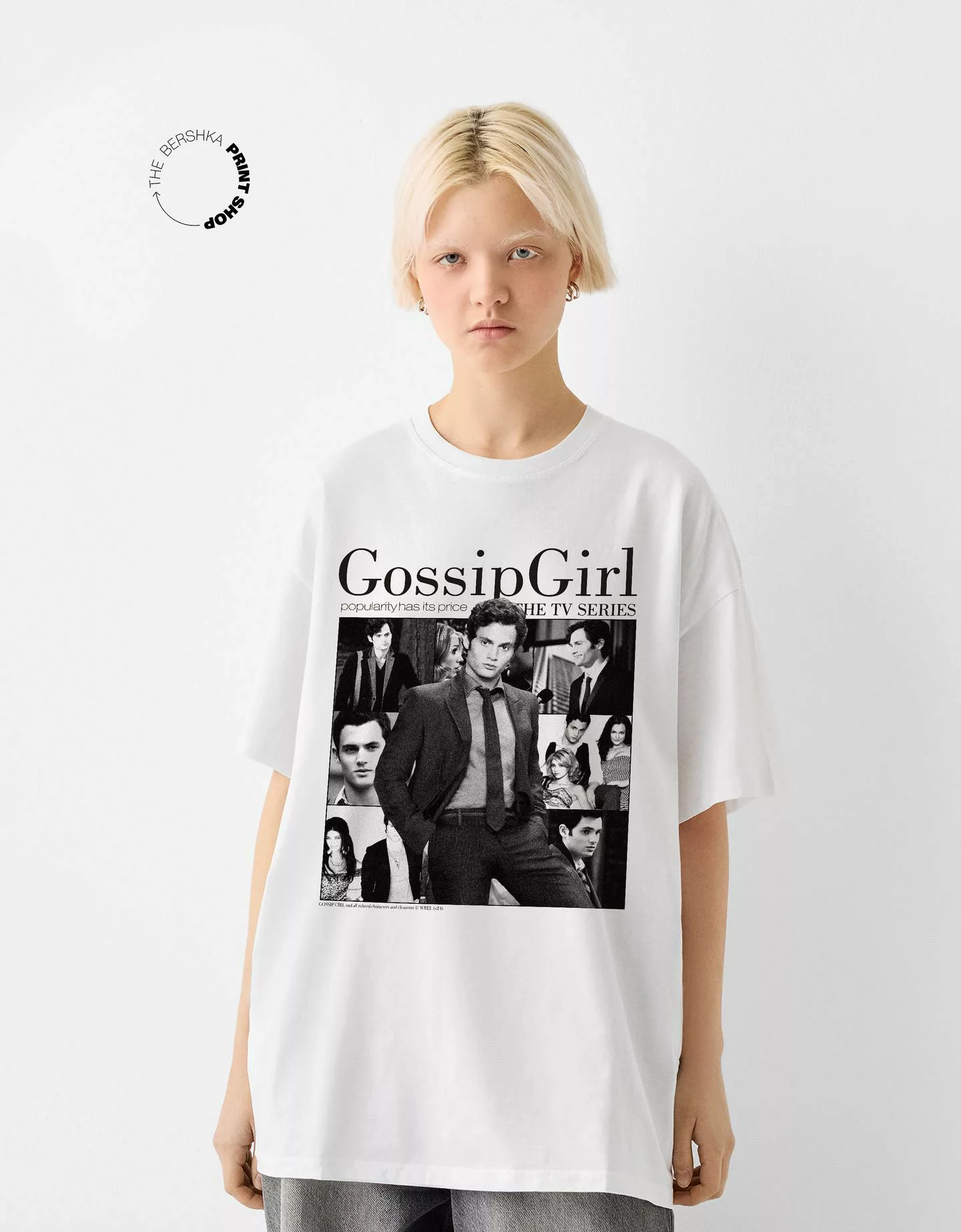 Bershka T-Shirt Gossip Girl Mit Kurzen Ärmeln Damen S Grbrochenes Weiss günstig online kaufen