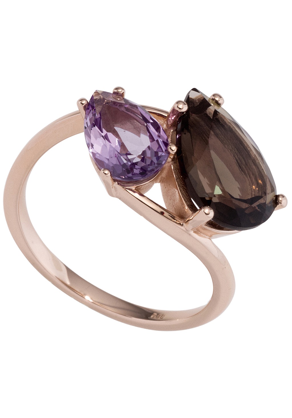 JOBO Fingerring "Ring mit Amethyst und Rauchquarz", 585 Roségold günstig online kaufen