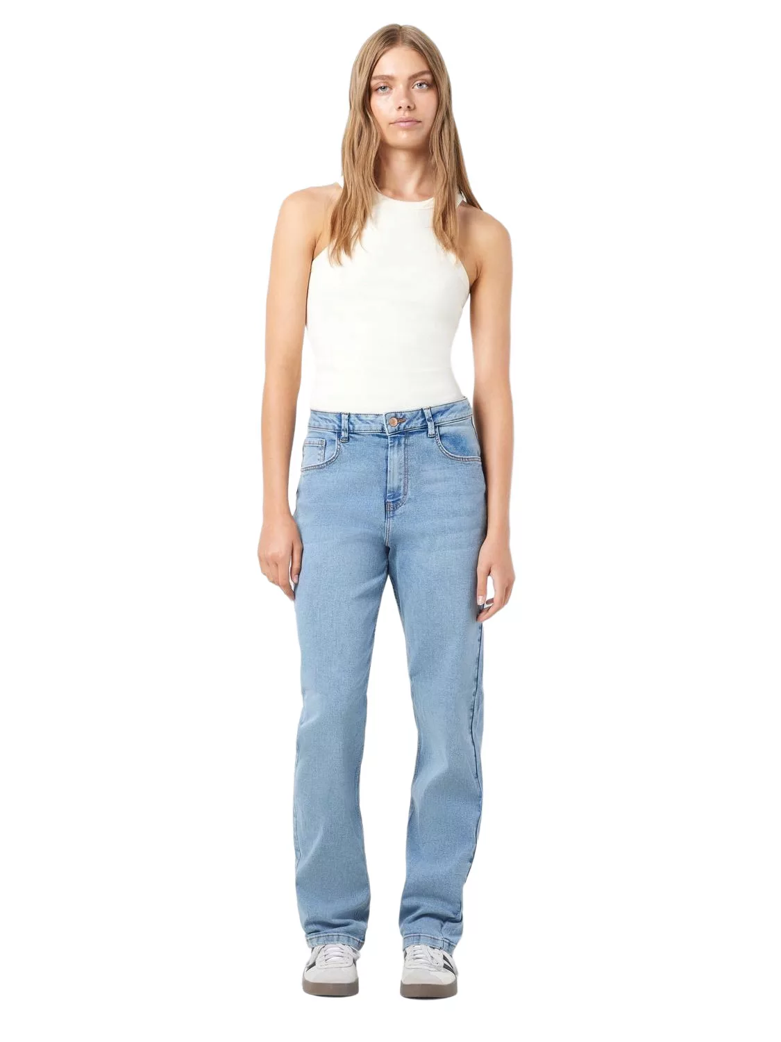 Noisy May Damen Jeans NMGUTHIE Straight Fit Blau - Light Blue Denim günstig online kaufen