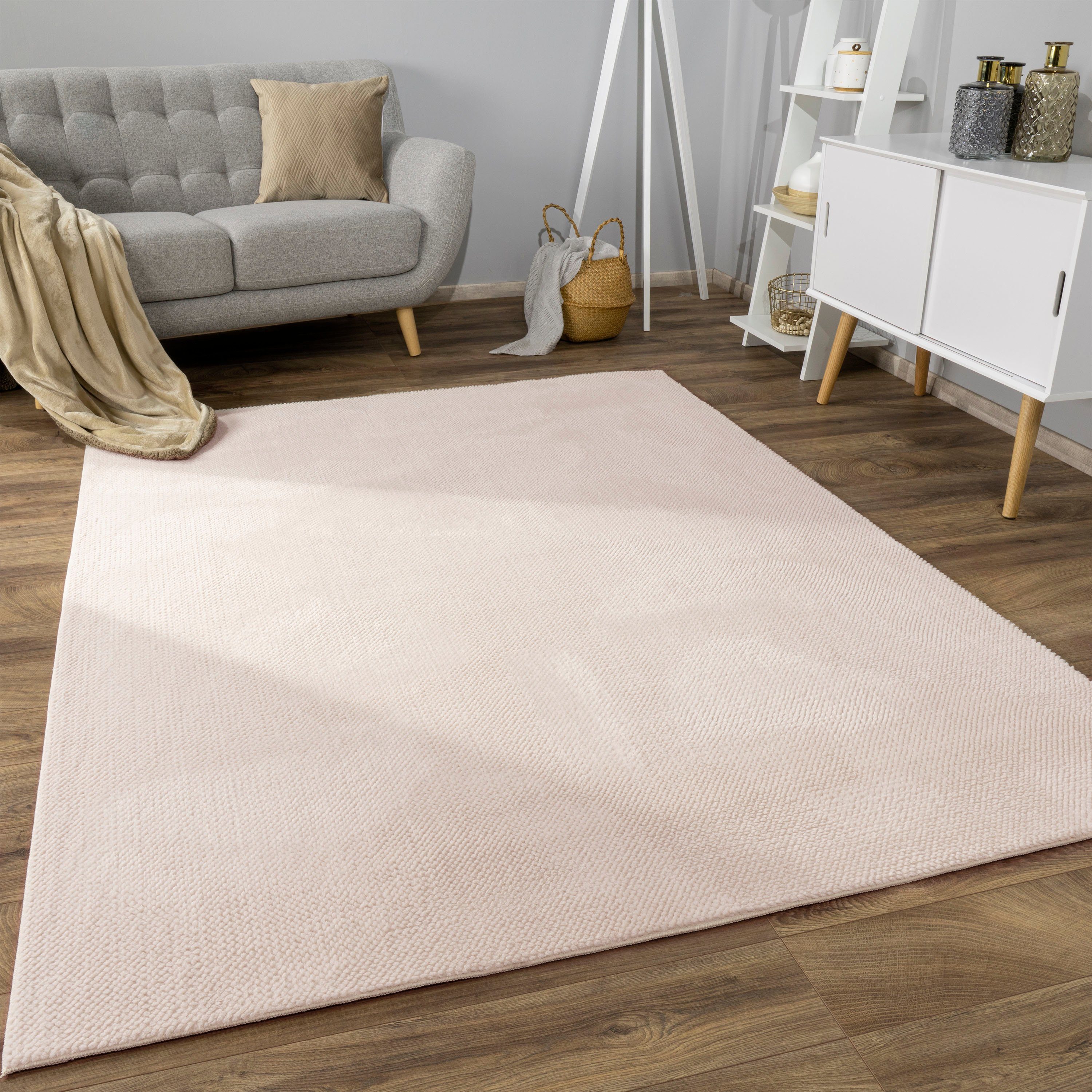 Paco Home Teppich »Sevilla 521«, rechteckig, 16 mm Höhe, Kurzflor, Uni Farb günstig online kaufen