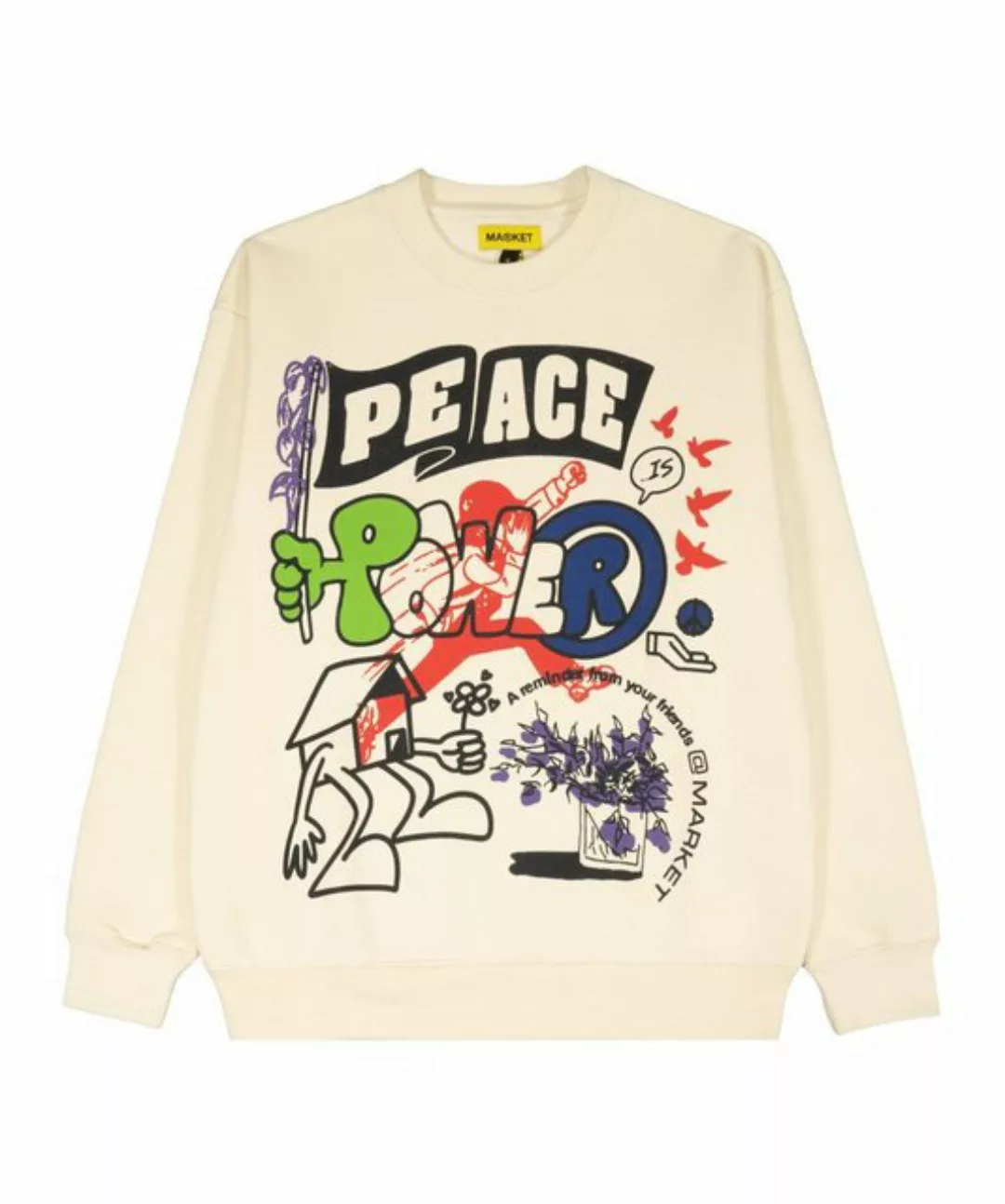Market Sweatshirt Peace And Power Crewneck Sweatshirt Beige günstig online kaufen