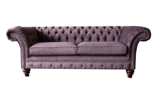 Xlmoebel Sofa Chesterfield Lila 3-Sitzer Sofa Wohnzimmer Stoff Couch Polste günstig online kaufen