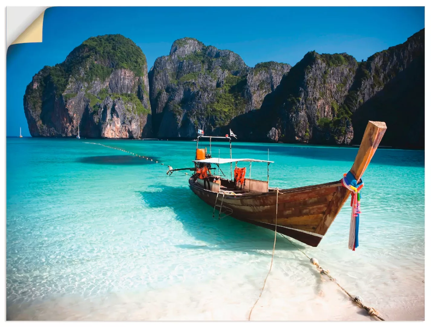 Artland Wandbild "Maya Bay, Koh Phi Phi Leh, Thailand", Boote & Schiffe, (1 günstig online kaufen