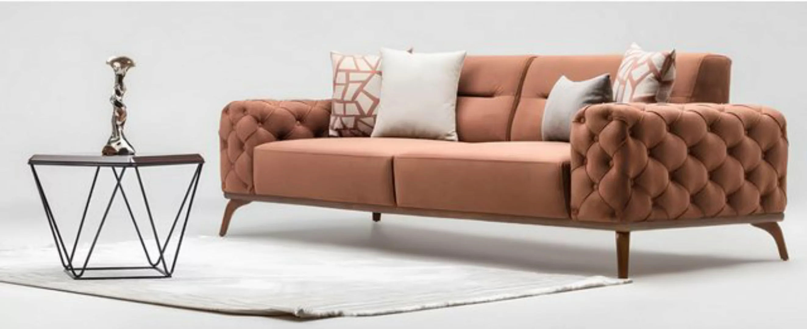 Xlmoebel Sofa Modernes, oranges Stoffsofa mit drei Sitzplätzen, Hergestellt günstig online kaufen