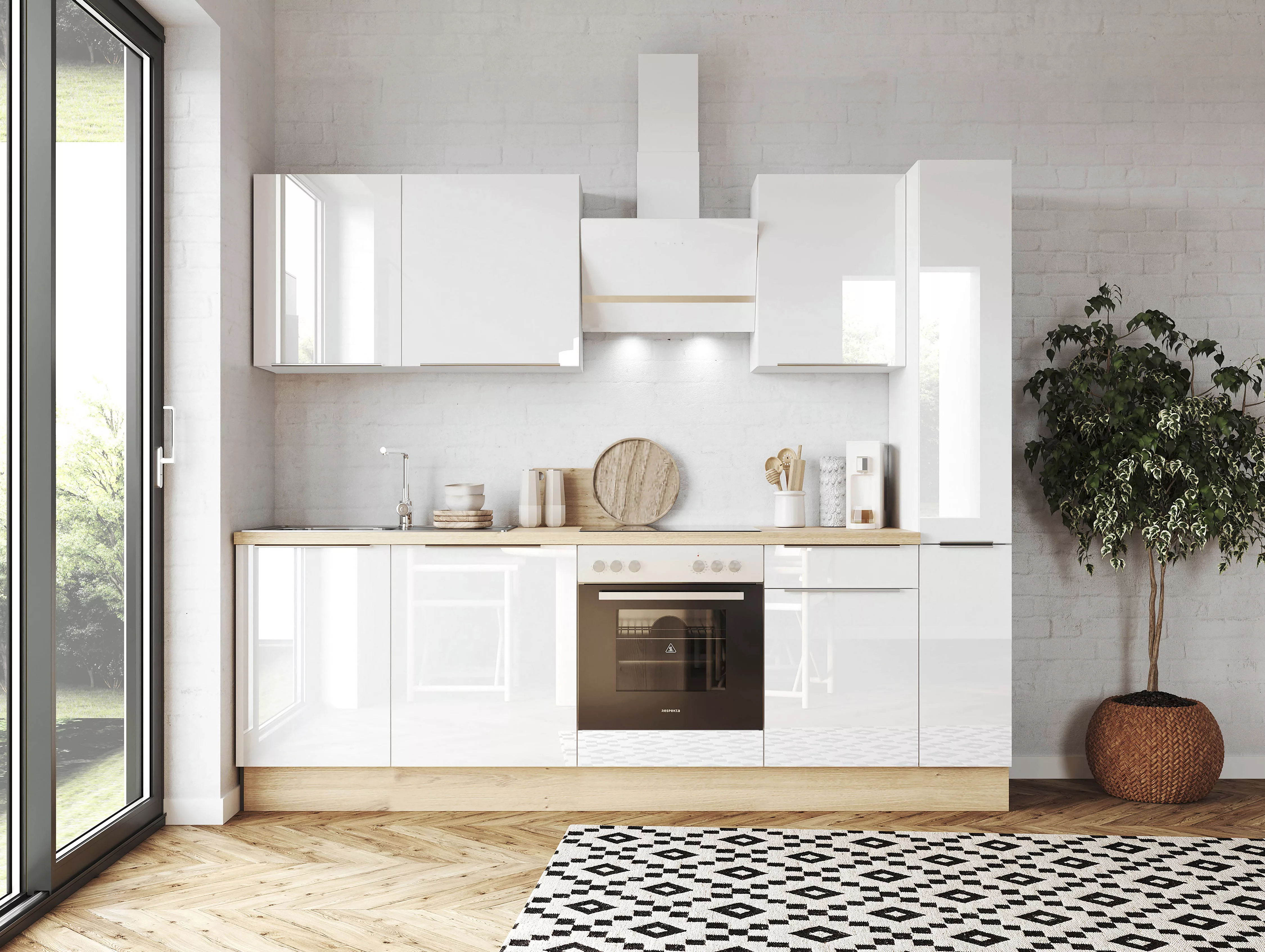 RESPEKTA Küchenzeile "Safado aus der Serie Marleen", Breite 250 cm, mit Sof günstig online kaufen