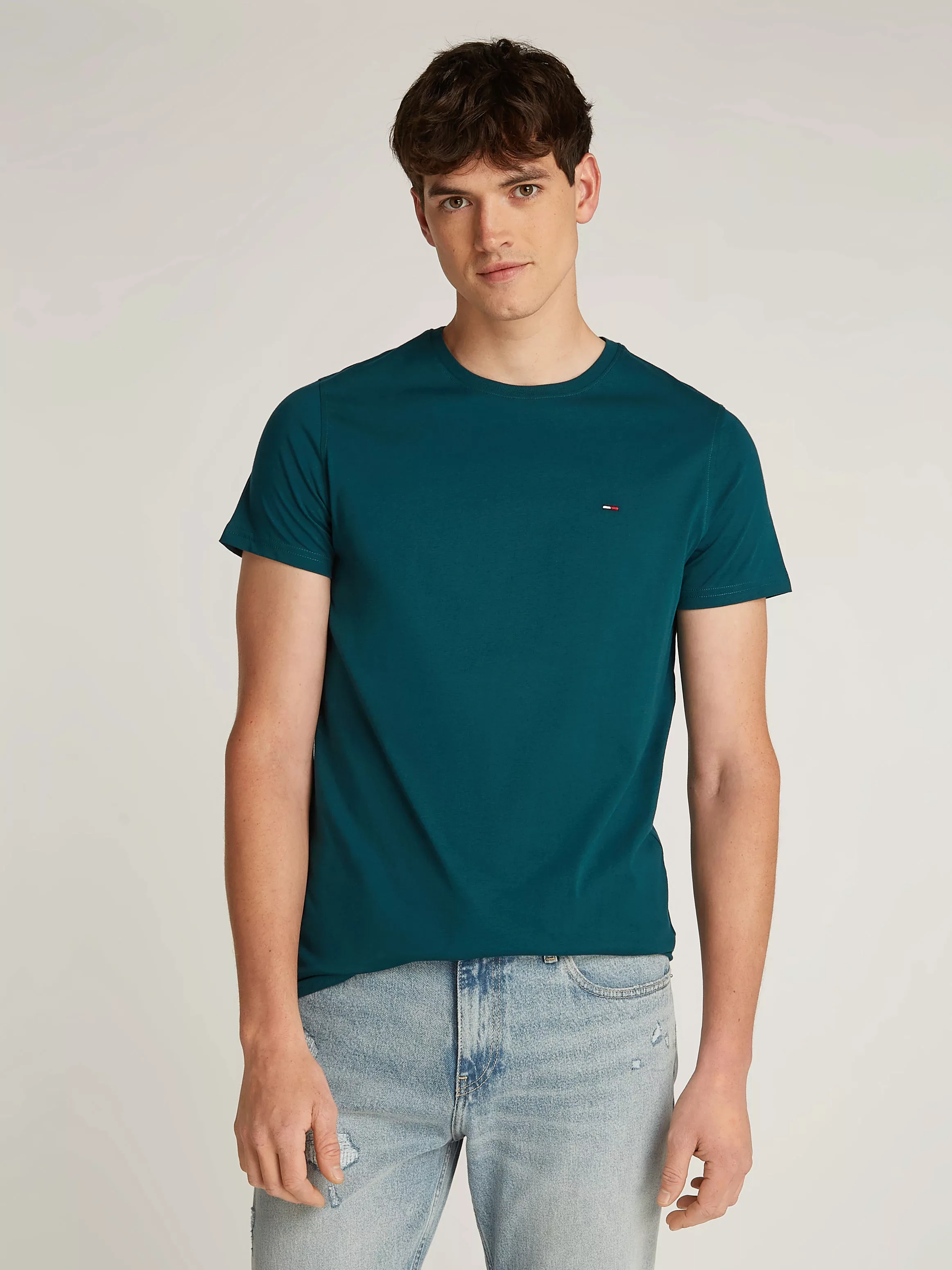 Tommy Jeans T-Shirt "TJM ESSENTIAL SOLID TEE", Regular Fit mit Rundhalsauss günstig online kaufen