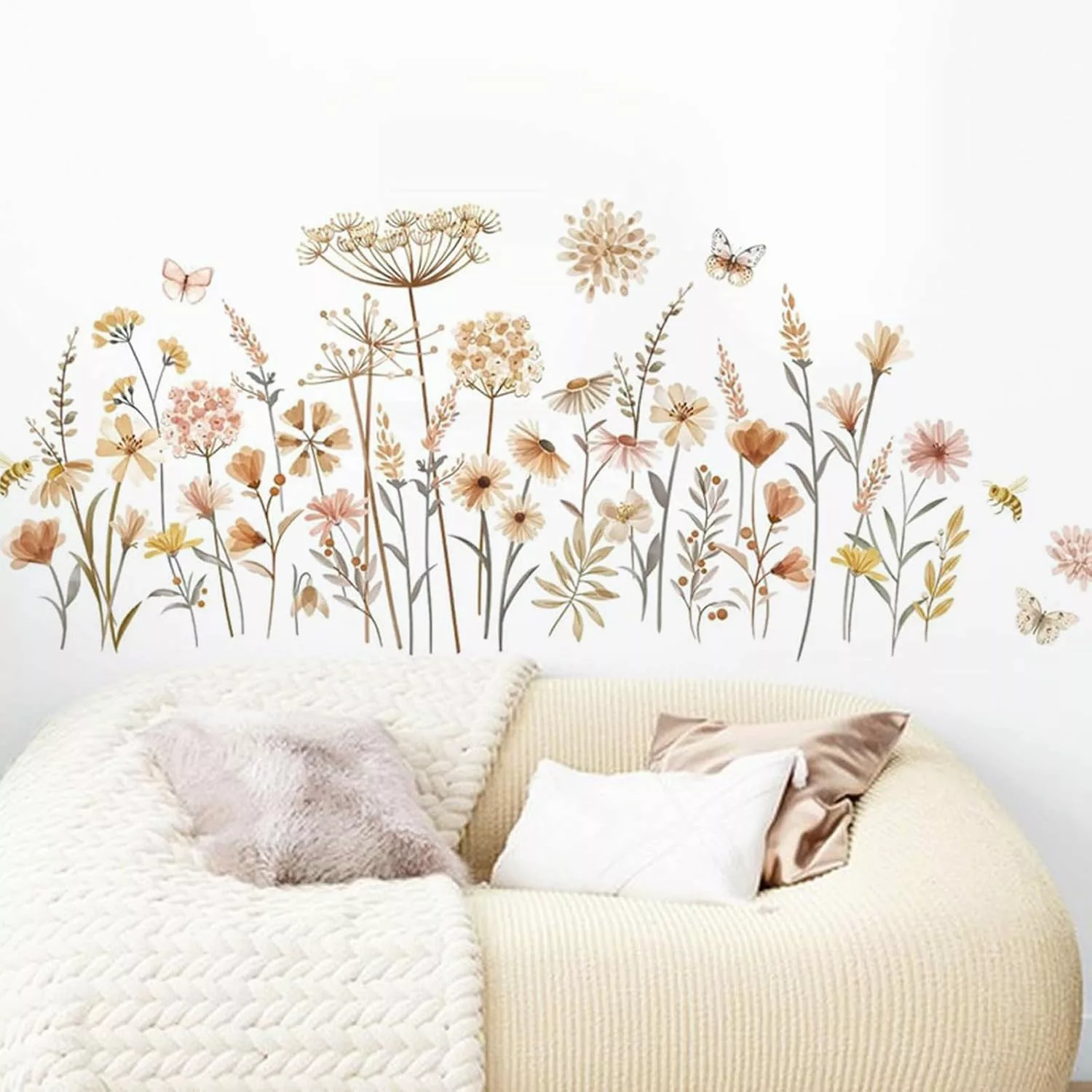 BlingBin Wandtattoo Boho Wandaufkleber Wildblume Löwenzahn günstig online kaufen