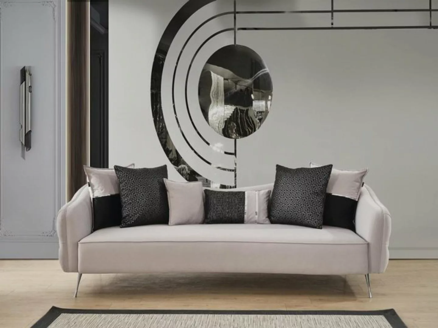 JVmoebel 3-Sitzer Sofa 3 Sitzer Couch Moderne Luxus Polster Wohnzimmer Text günstig online kaufen