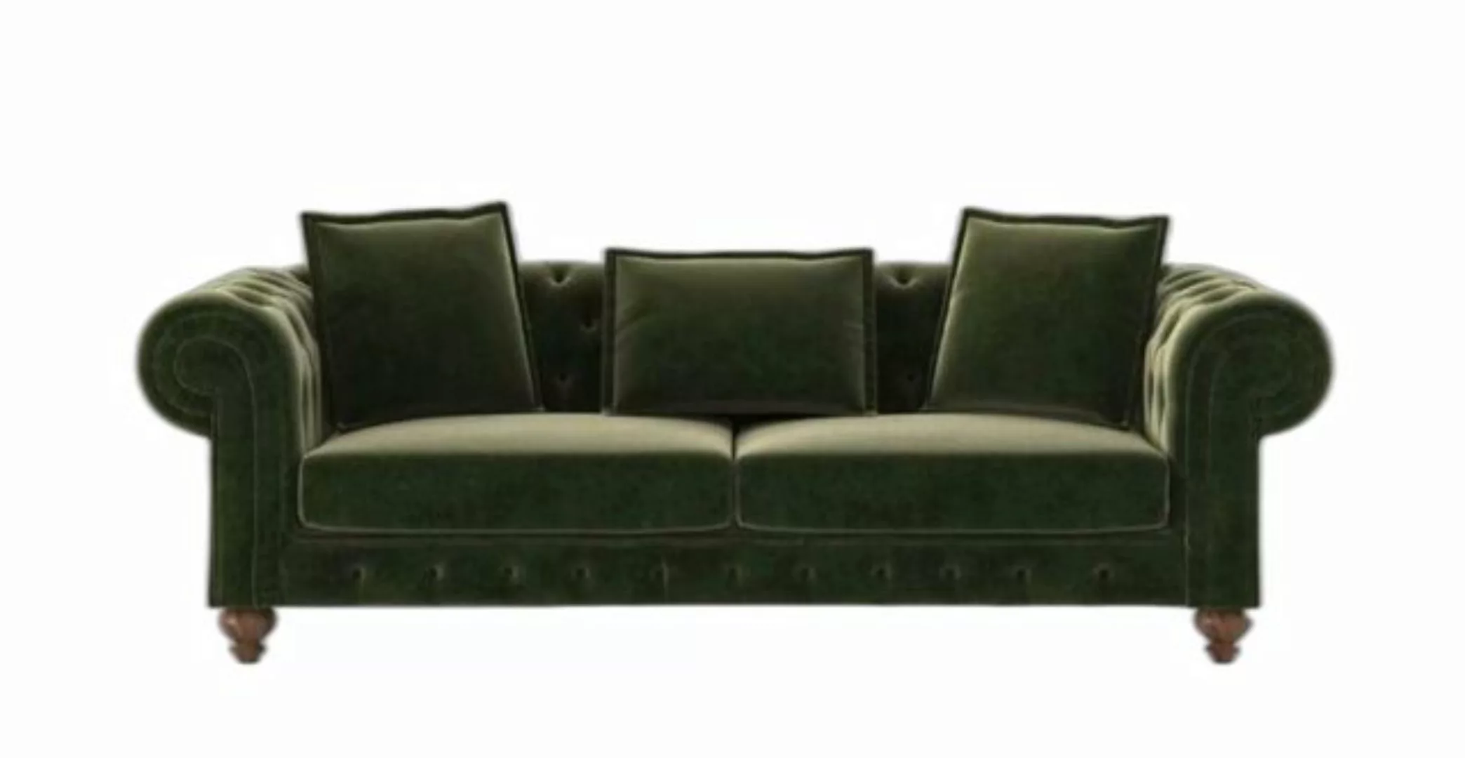 Xlmoebel 3-Sitzer Grüne Chesterfield Stoff Dreisitzer Premium Sofa Lounge M günstig online kaufen