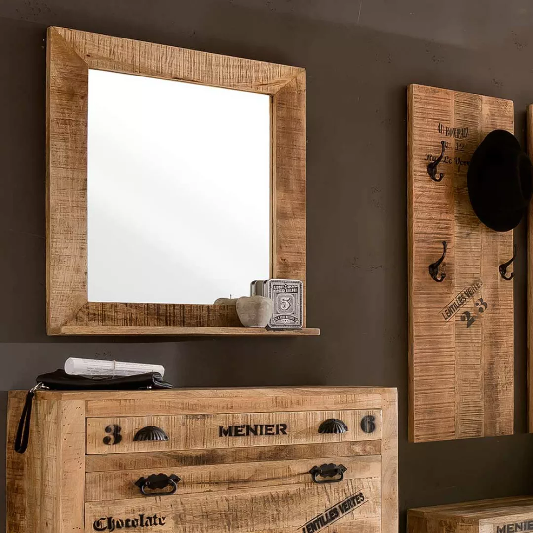 Garderobenset im Loft Design Holz massiv (sechsteilig) günstig online kaufen