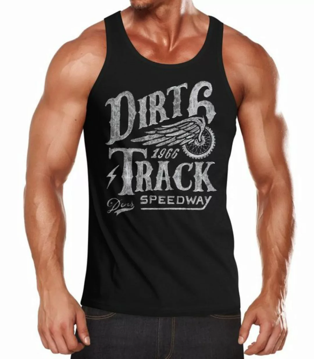 Tanktop Herren Tank-Top Dirt Track Racing Muskelshirt Muscle Shirt Neverles günstig online kaufen