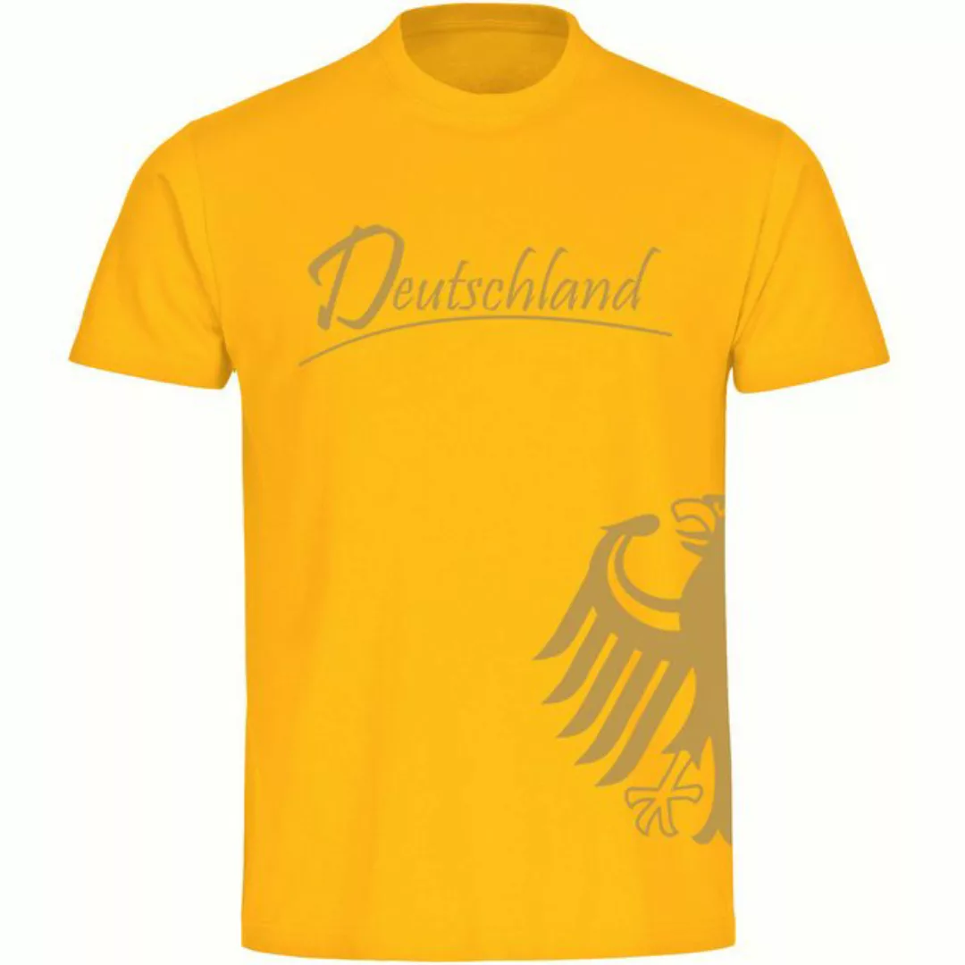 multifanshop T-Shirt Herren Deutschland - Adler seitlich Gold - Männer günstig online kaufen