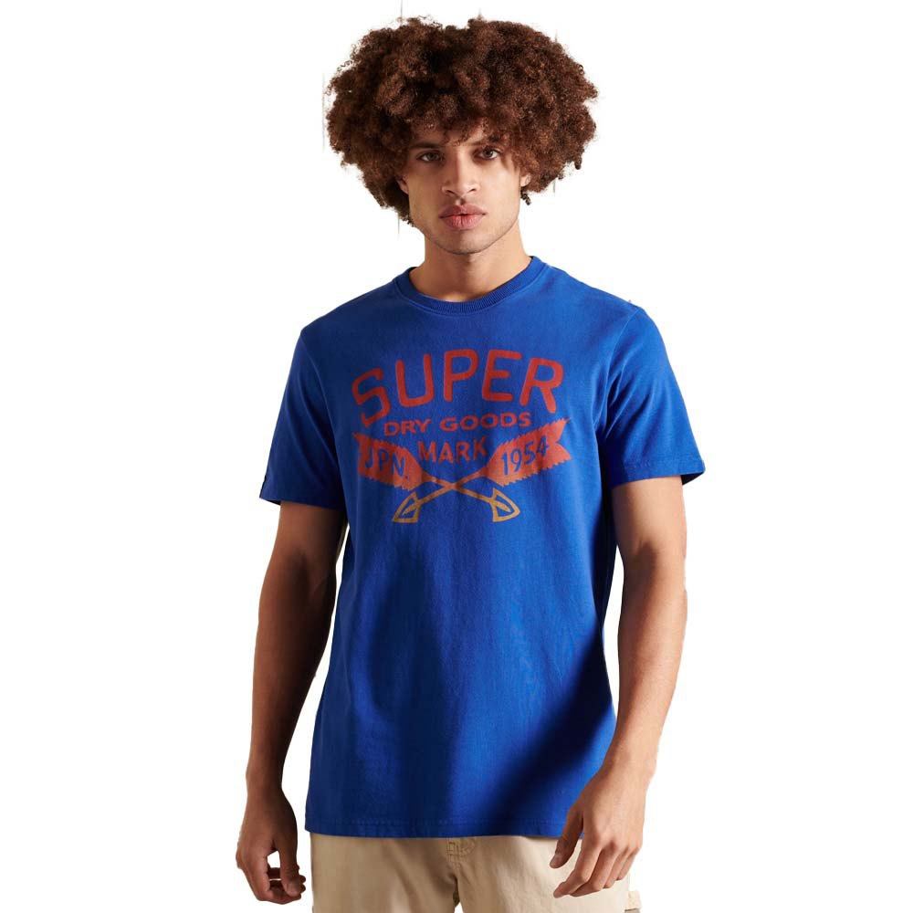 Superdry Script Style Workwear Kurzarm T-shirt L Royal Blue günstig online kaufen