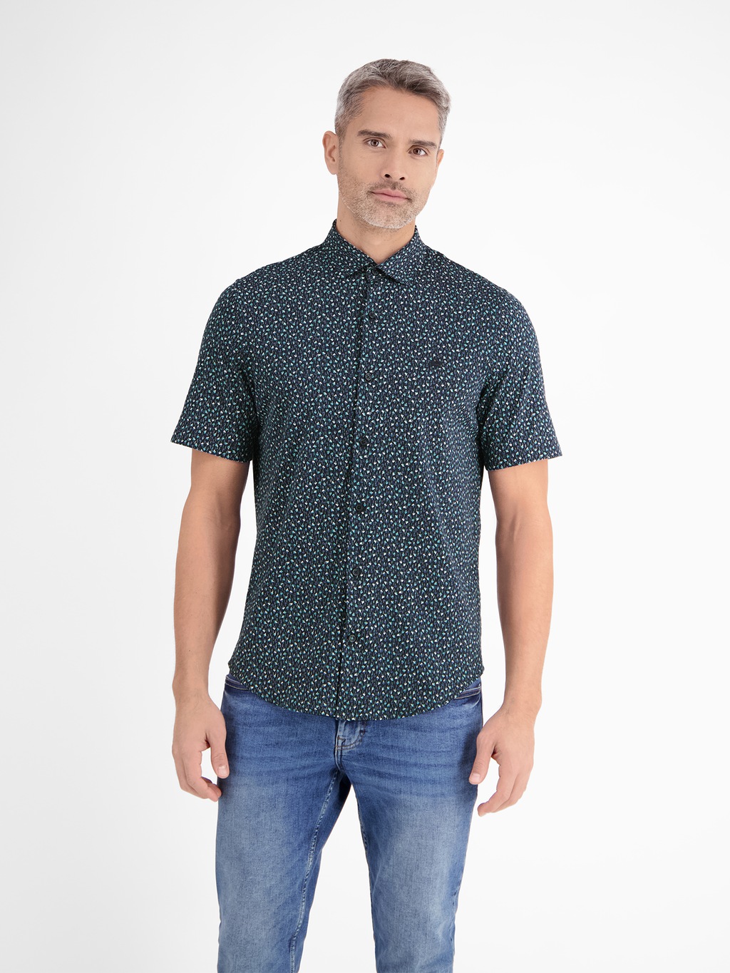 LERROS Kurzarmhemd "LERROS Herren Jerseyhemd, floral gemustert" günstig online kaufen