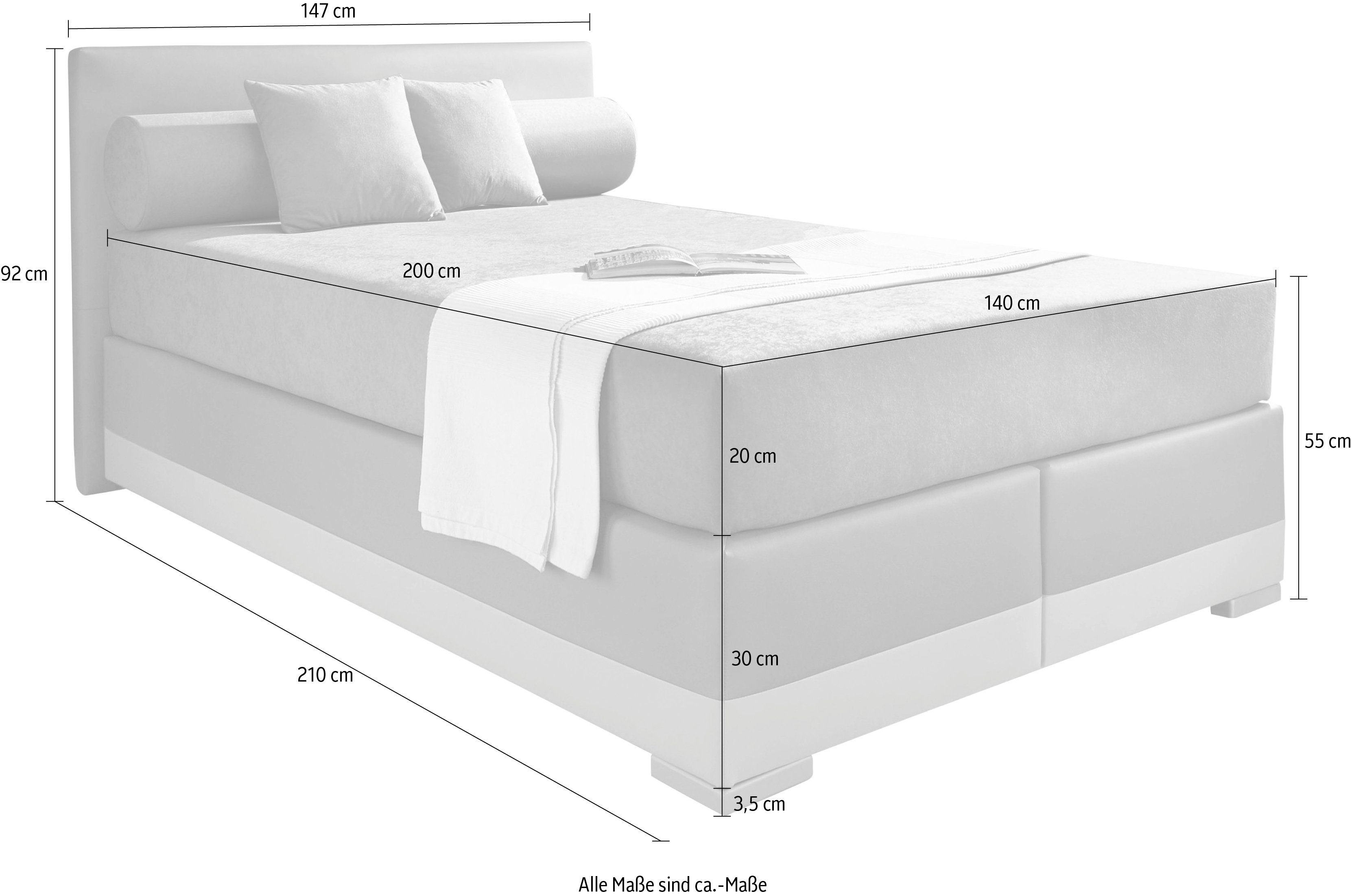 Maintal Boxspringbett "Lago", in 3 verschiedenen Matratzenarten, H2 oder H3 günstig online kaufen