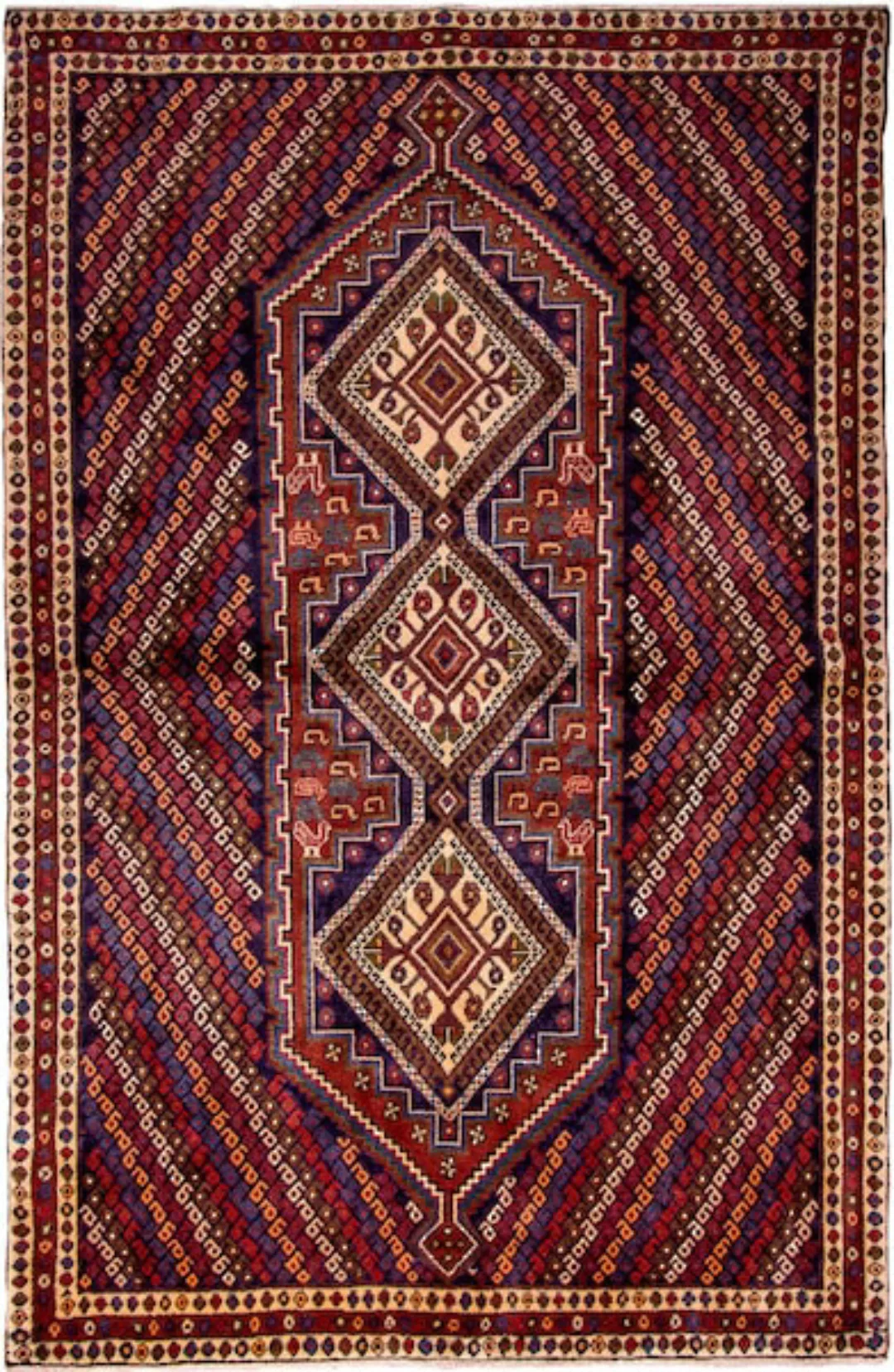 morgenland Wollteppich »Sharbabak Teppich handgeknüpft blau«, rechteckig günstig online kaufen