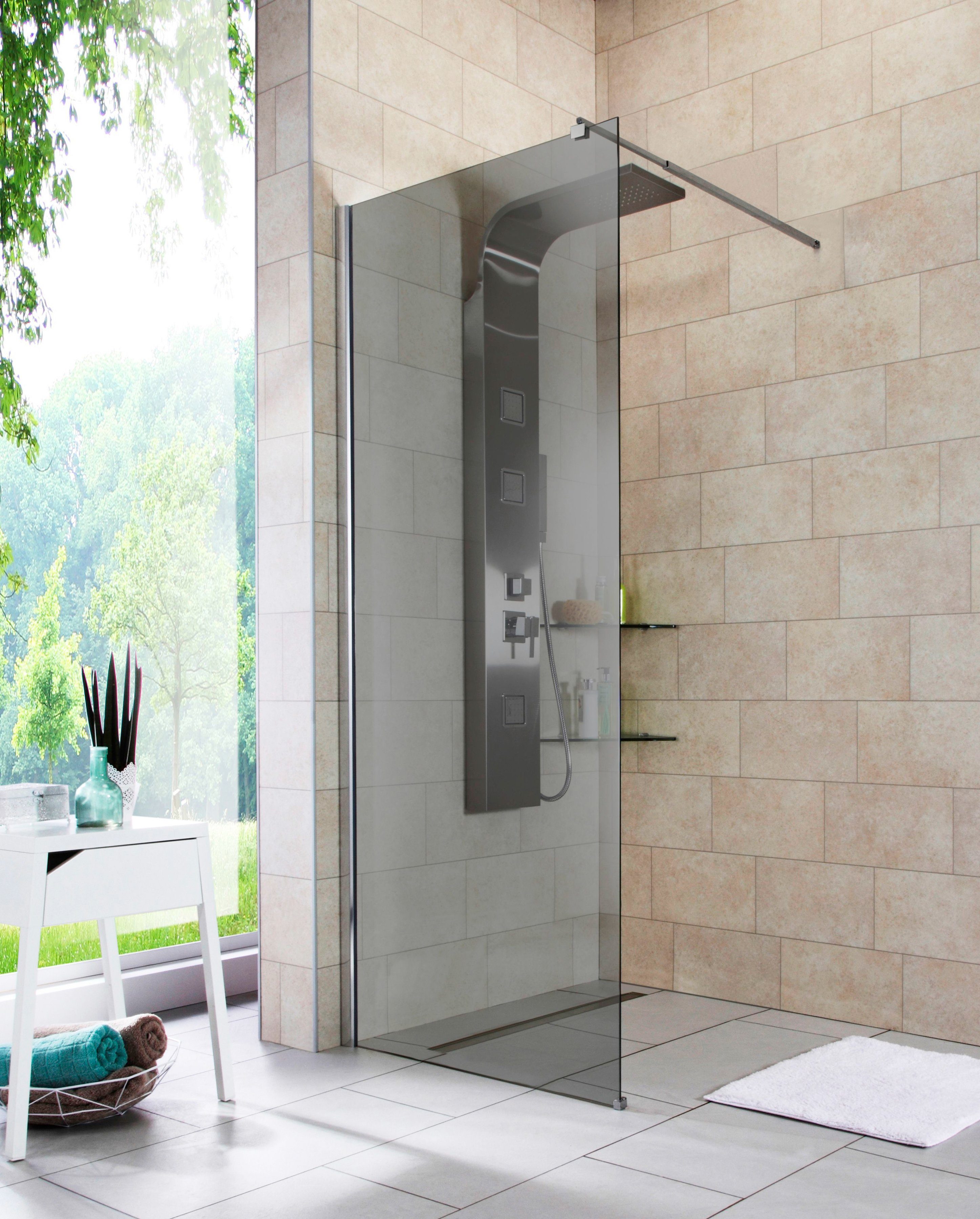 welltime Duschwand Duschabtrennung, Sicherheitsglas, Walk-In, Glaswand günstig online kaufen