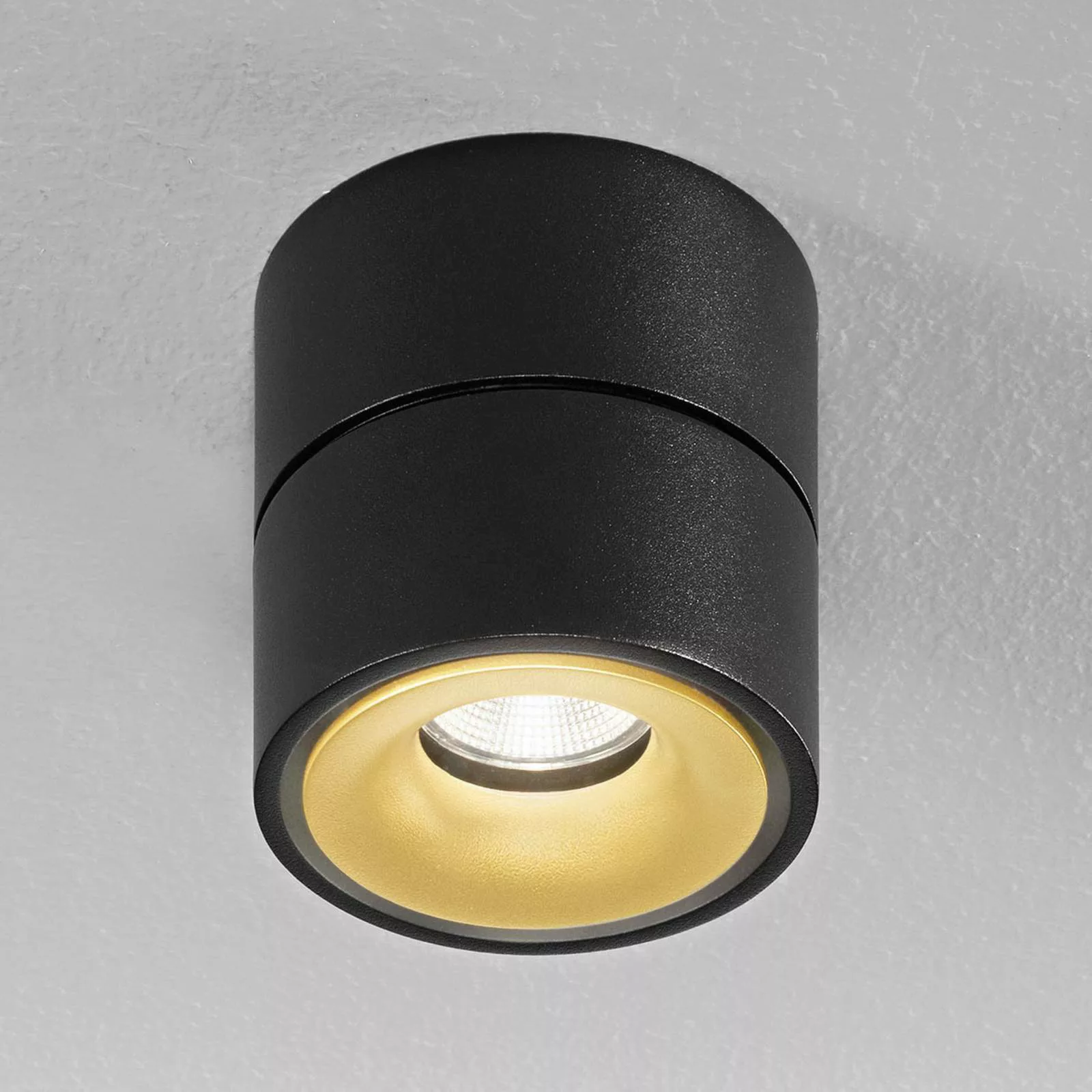 Egger DLS LED-Deckenspot Clippo S, schwarz-gold günstig online kaufen