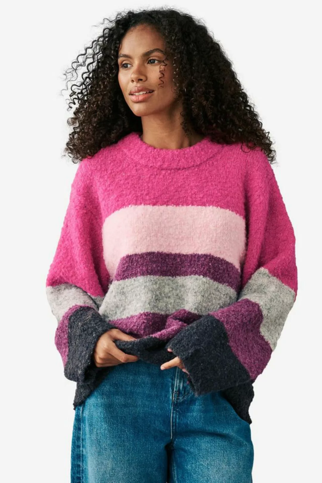 Next Rundhalspullover Strickpullover in Bouclé mit Rundhalsausschnitt (1-tl günstig online kaufen