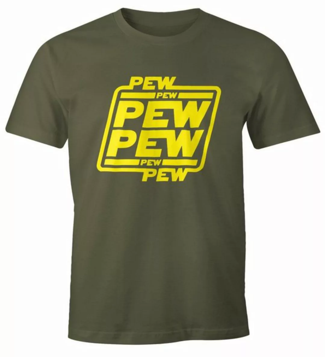 MoonWorks Print-Shirt Herren T-Shirt Pew Pew Pew Fun-Shirt Moonworks® mit P günstig online kaufen