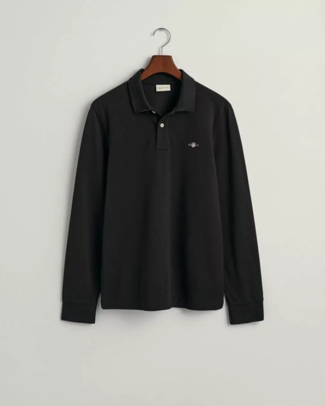 Gant Langarmshirt REG SHIELD LS PIQUE RUGGER, BLACK günstig online kaufen