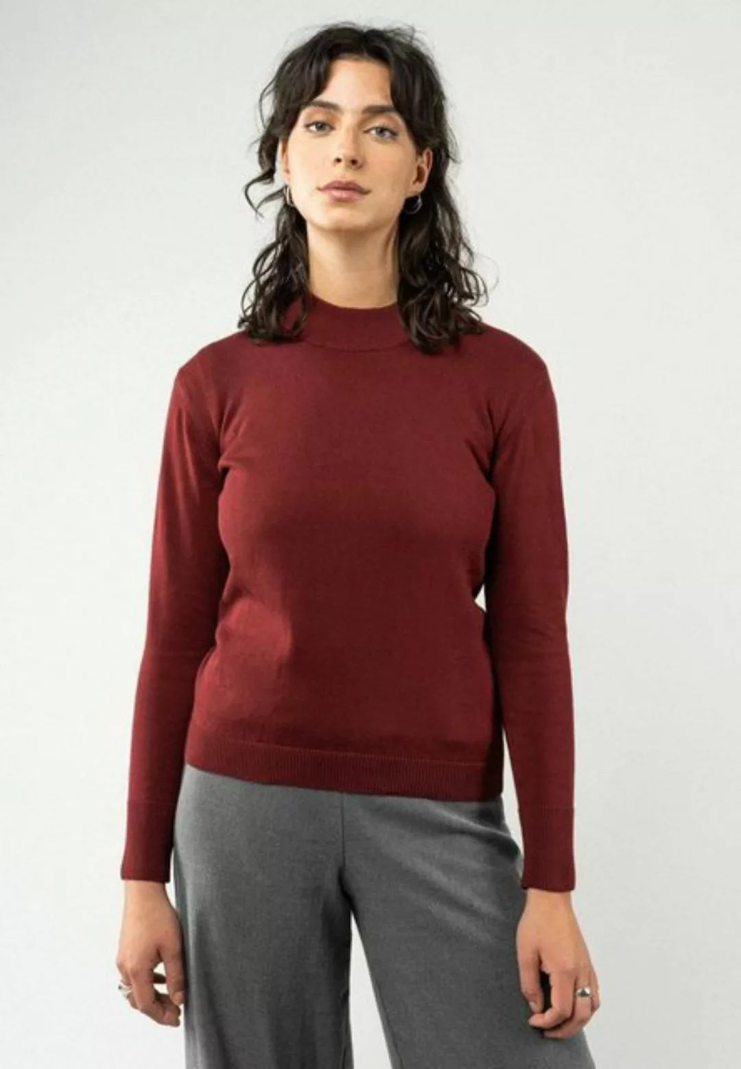 MELA Strickpullover Damen Feinstrick-Pullover SADA Rippbündchen günstig online kaufen