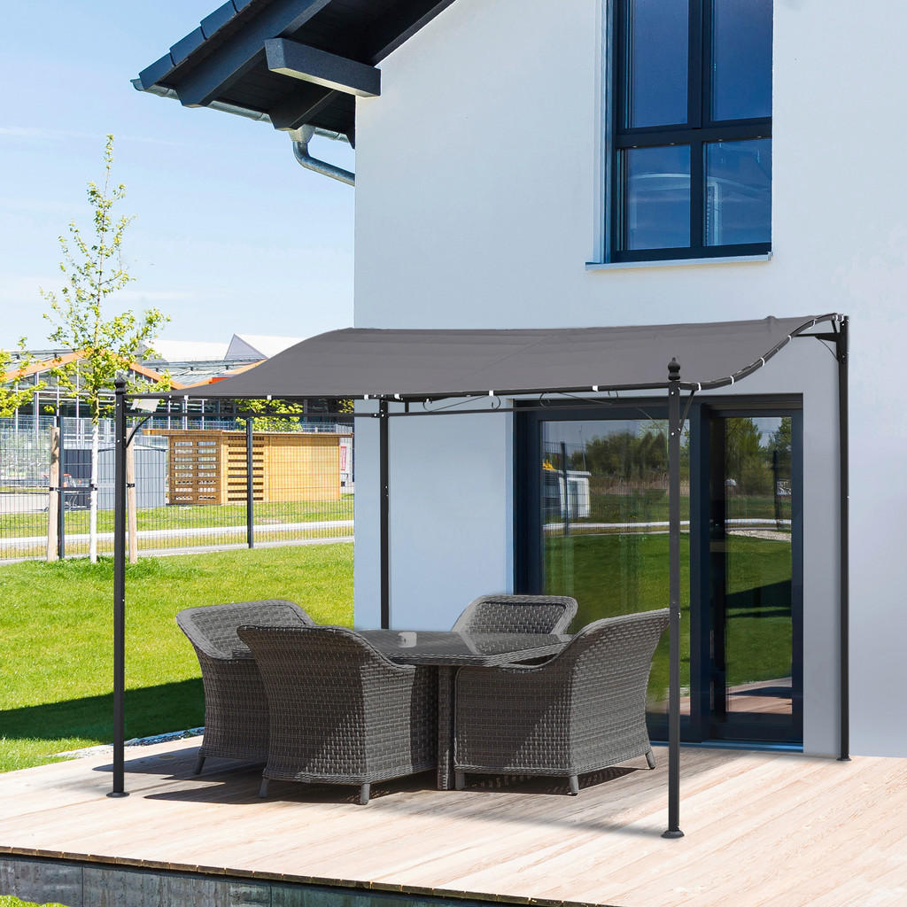 Outsunny Gartenpavillon grauschwarz Metall B/L: ca. 297x297 cm günstig online kaufen