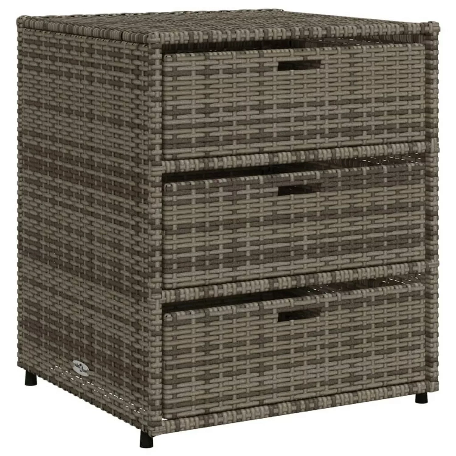 vidaXL Gartenschrank Grau 55x59x69 cm Poly Rattan günstig online kaufen