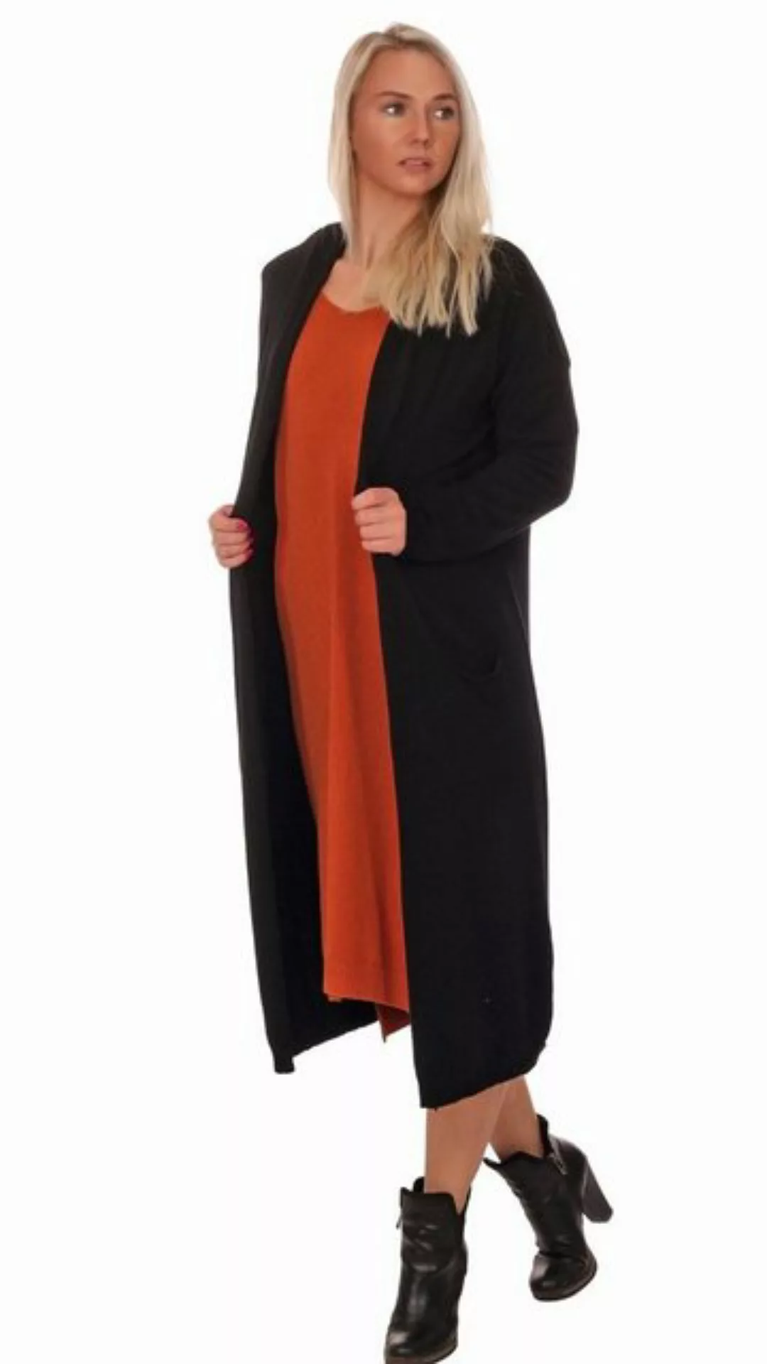 Charis Moda Strickmantel Maxi mit Eingrifftaschen im Oversize Look günstig online kaufen