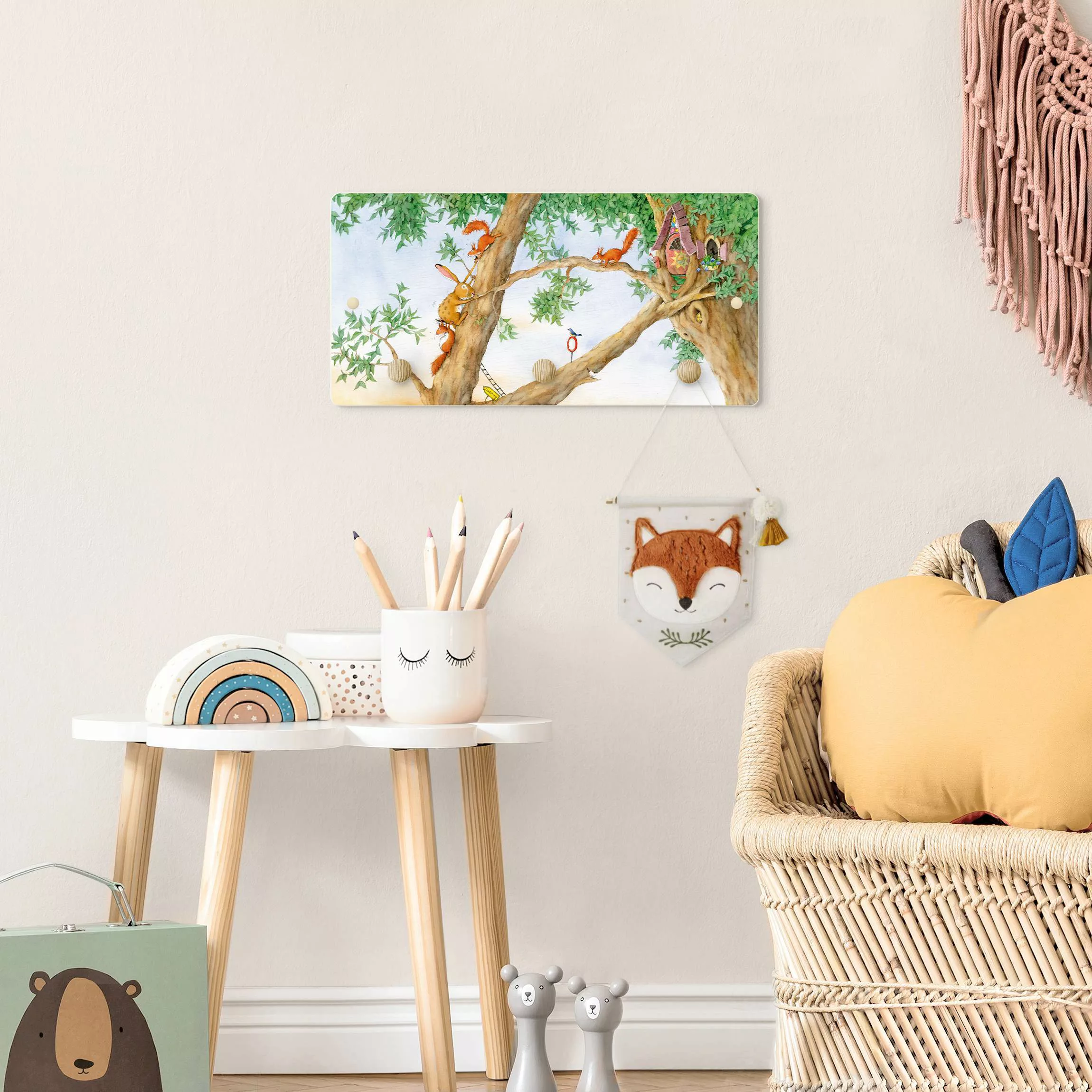 Kindergarderobe Holz Josi Hase - Wohnung der Eichhörnchen günstig online kaufen