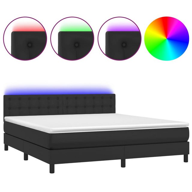 vidaXL Boxspringbett Bett Boxspringbett mit Matratze & LED Kunstleder (160 günstig online kaufen