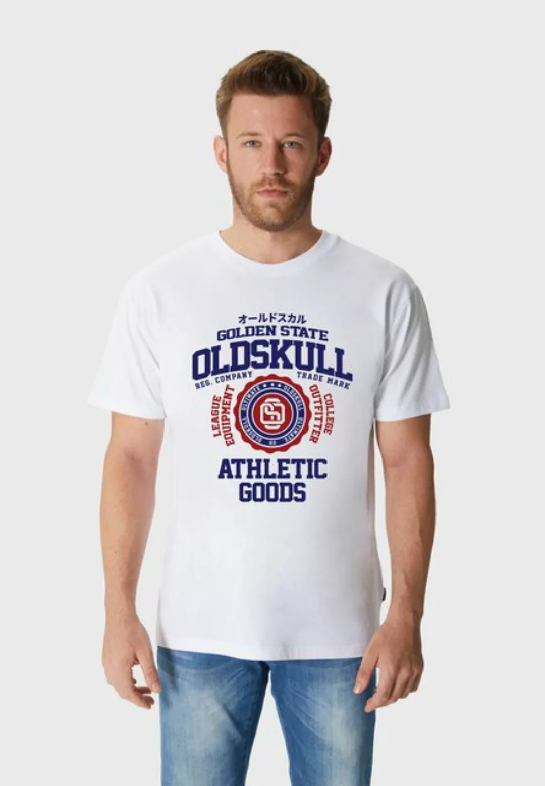 Oldskull T-Shirt Retro College Vintage Logo Graphic günstig online kaufen