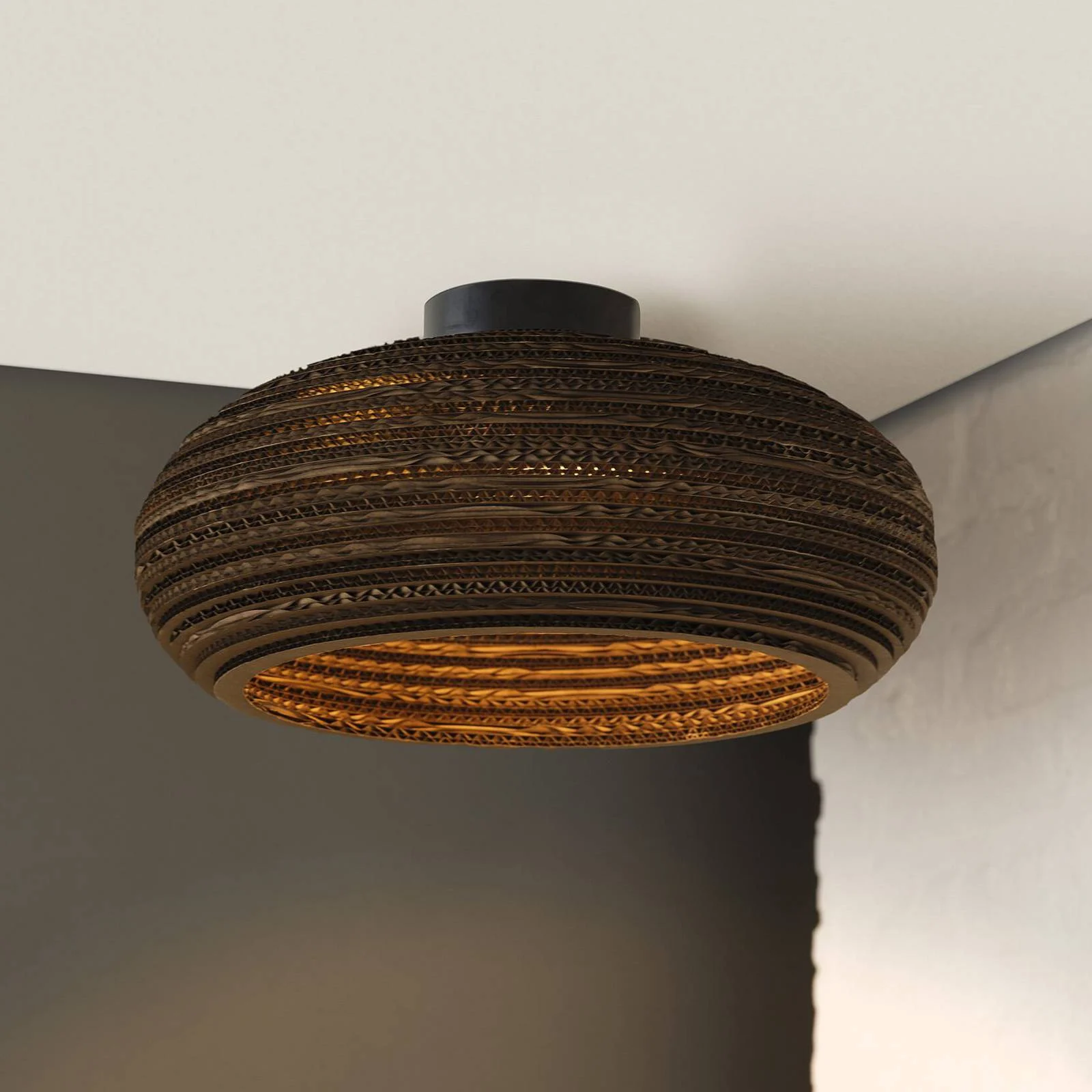 OSRAM Deckenleuchte DROP, braun, Ø 40 cm, Wellpappe, E27 günstig online kaufen