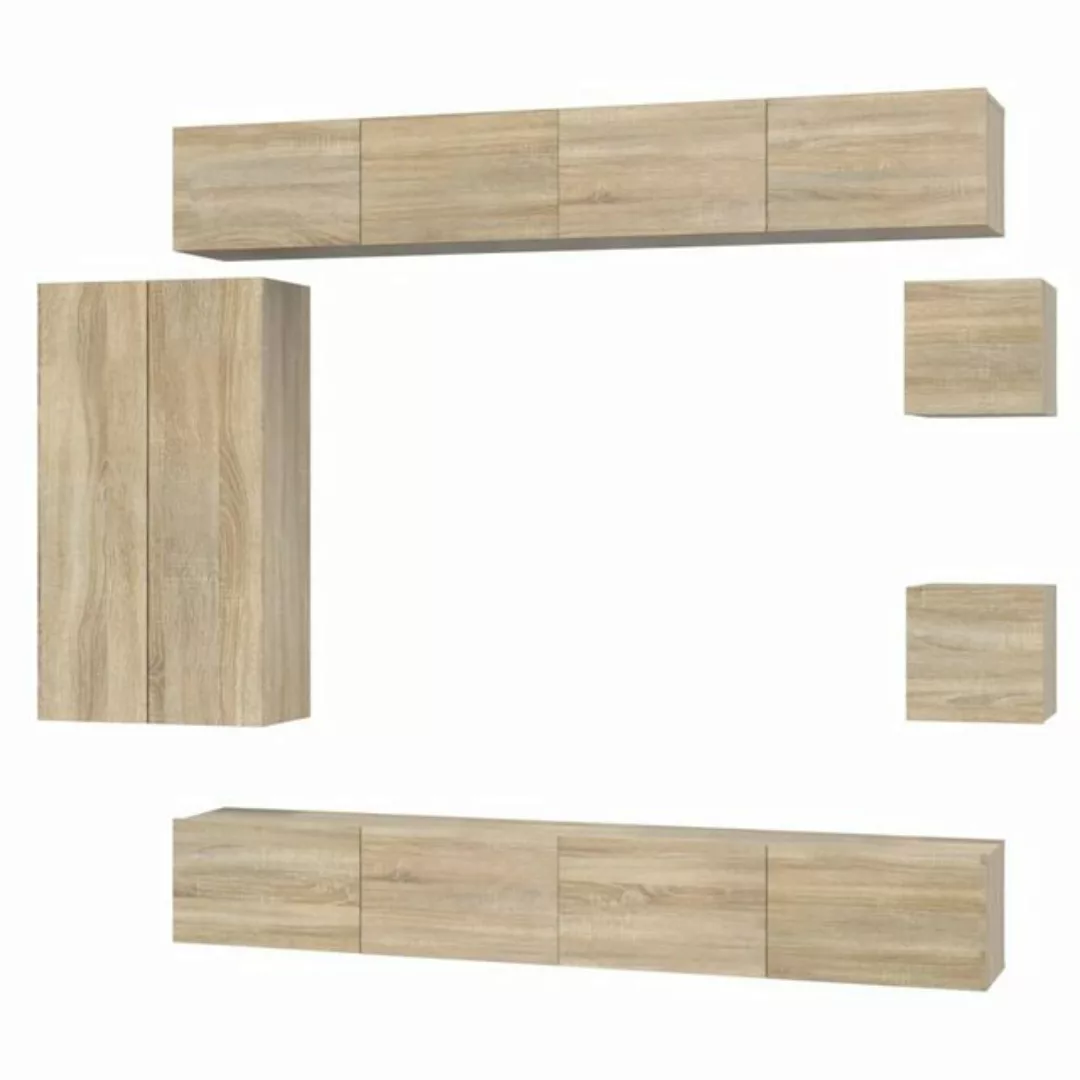 vidaXL TV-Schrank 8-tlg. TV-Schrank-Set Sonoma-Eiche Holzwerkstoff (8-St) günstig online kaufen