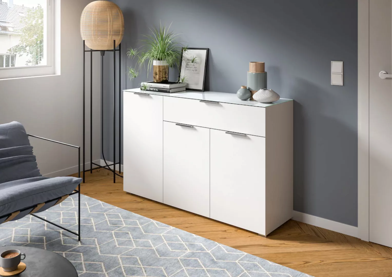 INOSIGN Sideboard "Raio, Breite 135 cm, 3 Türen, 1 Schubkasten, Oberboden m günstig online kaufen