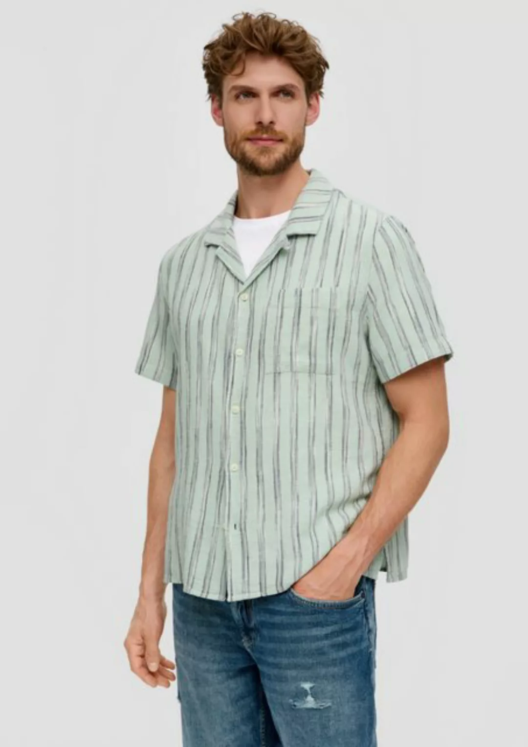 s.Oliver Kurzarmhemd Kurzarmhemd aus Leinenmix günstig online kaufen