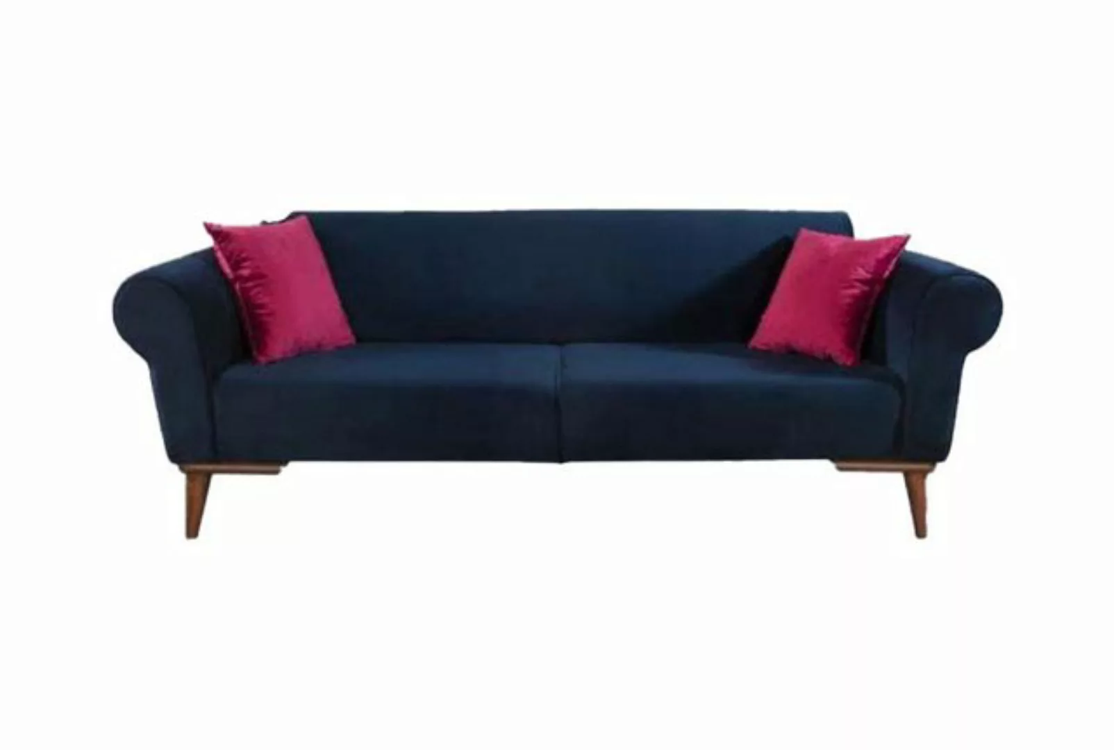 JVmoebel Sofa Blauer Dreisitzer Sofa 3-Sitzer Textil Sofas Luxus Polster Co günstig online kaufen