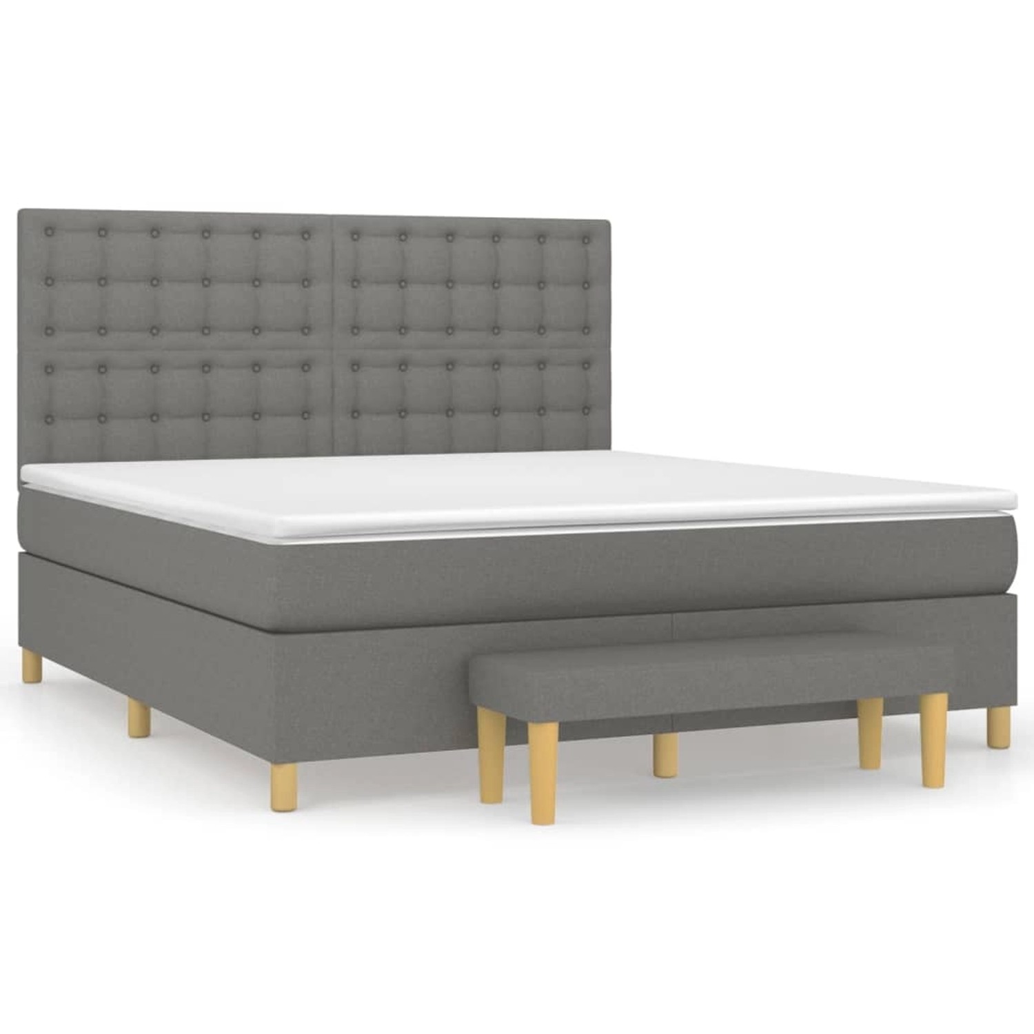 vidaXL Boxspringbett Boxspringbett mit Matratze Schwarz 180x200 cm Stoff Be günstig online kaufen